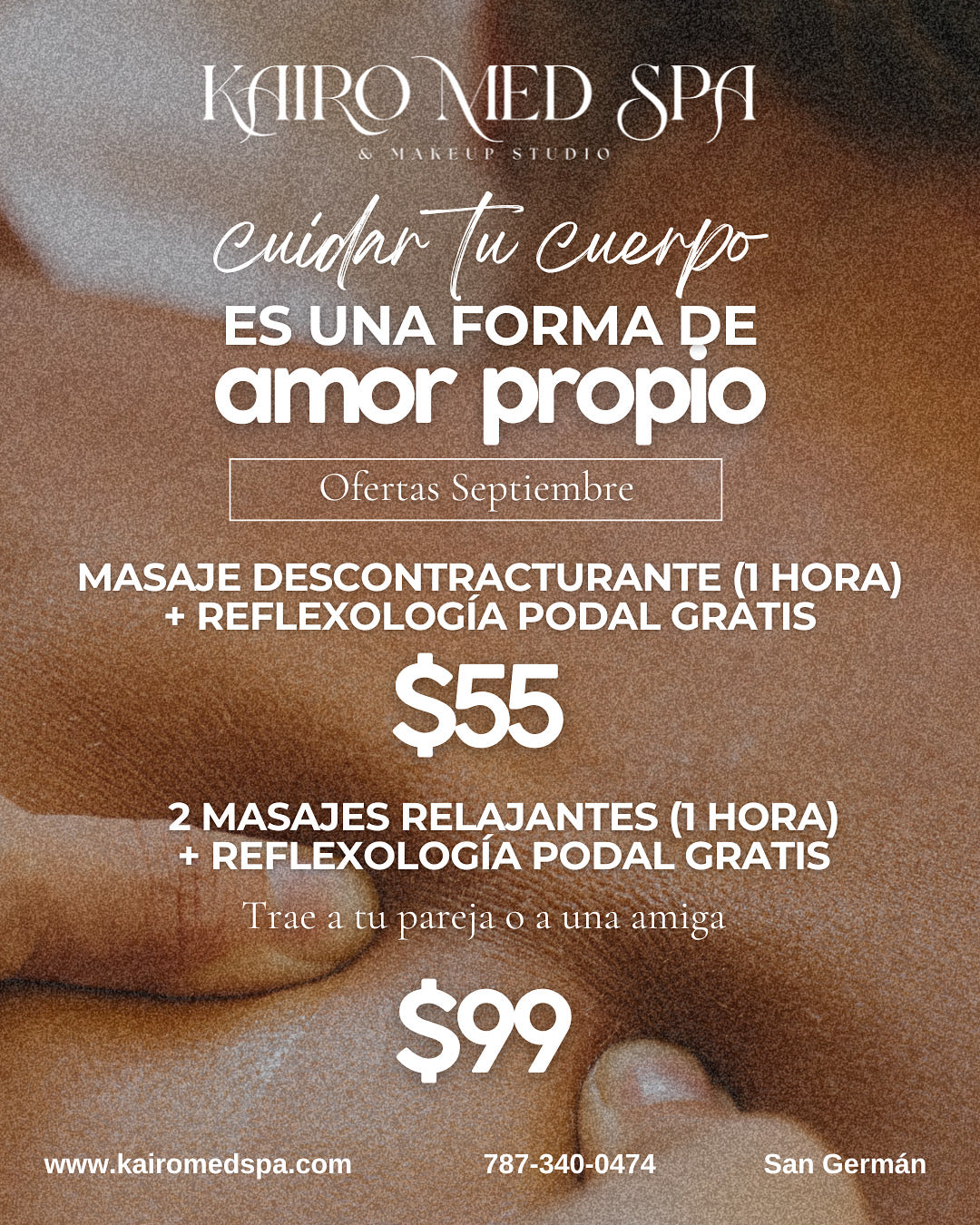 Masaje Descontracturante 1 hora + Reflexologia Podal GRATIS